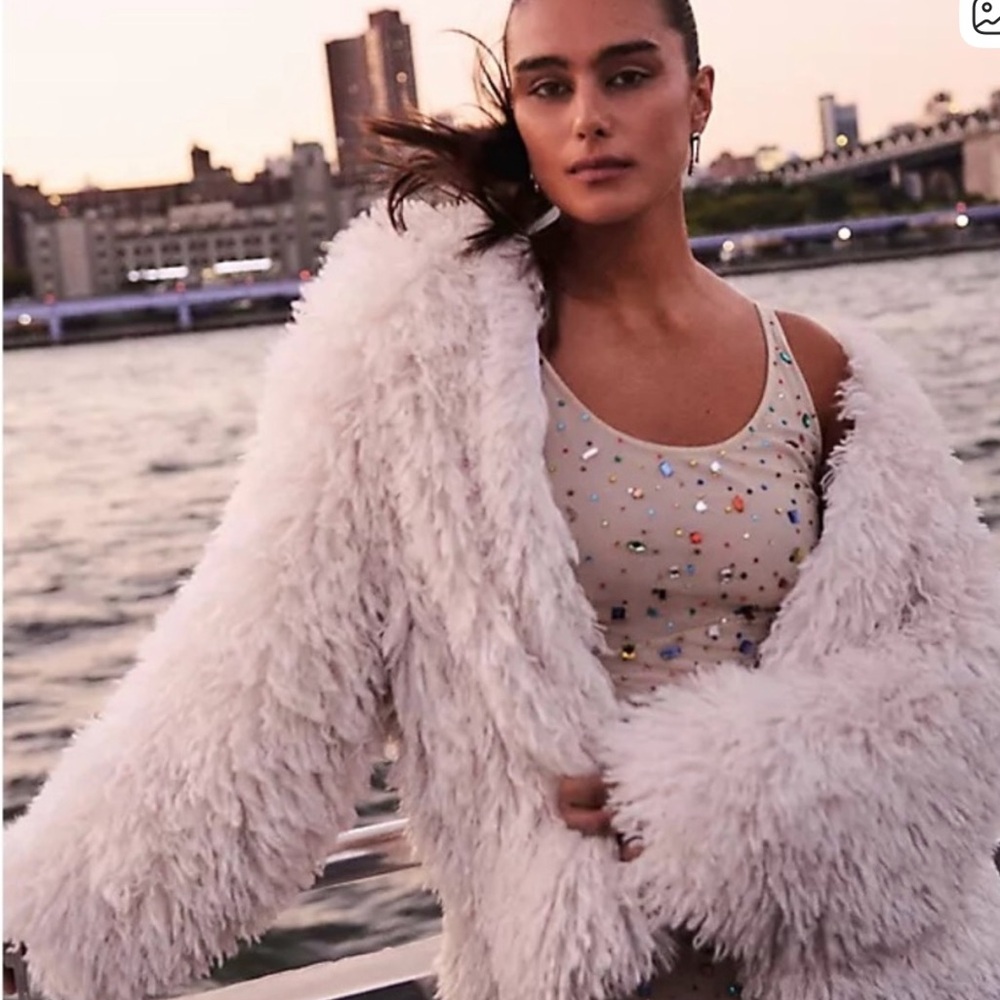 White Faux Fur Coat